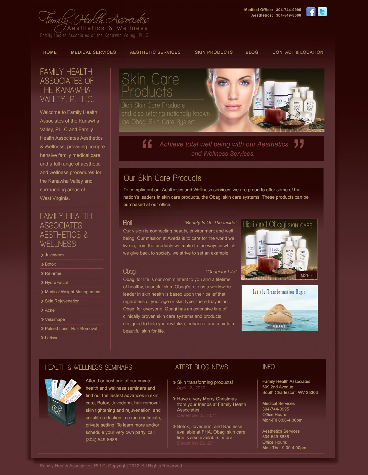 Skin Products Page